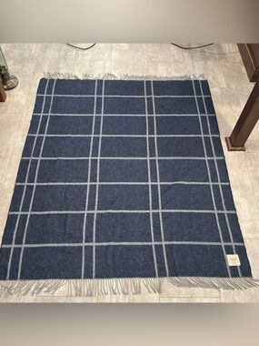 Nido Notte Italia Throw Blanket Made in Italy Fringed Cotton Blend 59”x52”